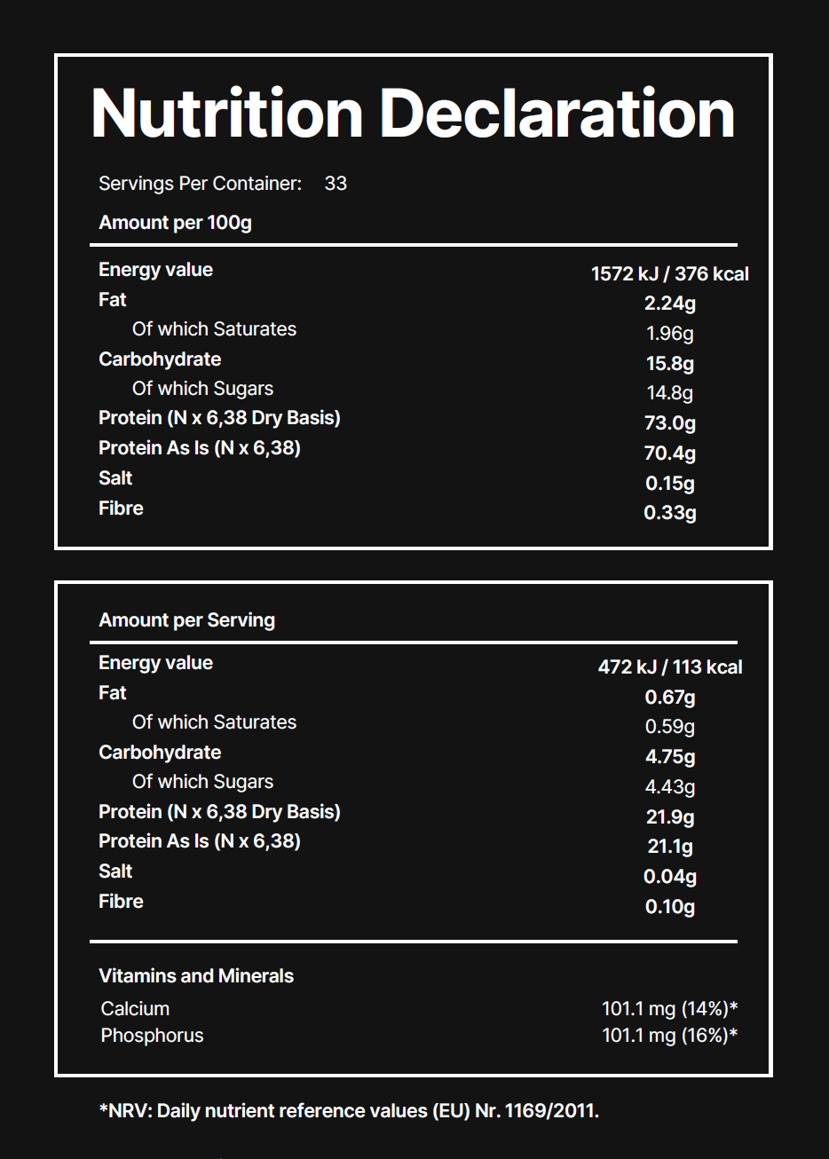 WHEY PROTEIN POWDER CONCENTRATE 1KG BCAAs - 33 SERVINGS